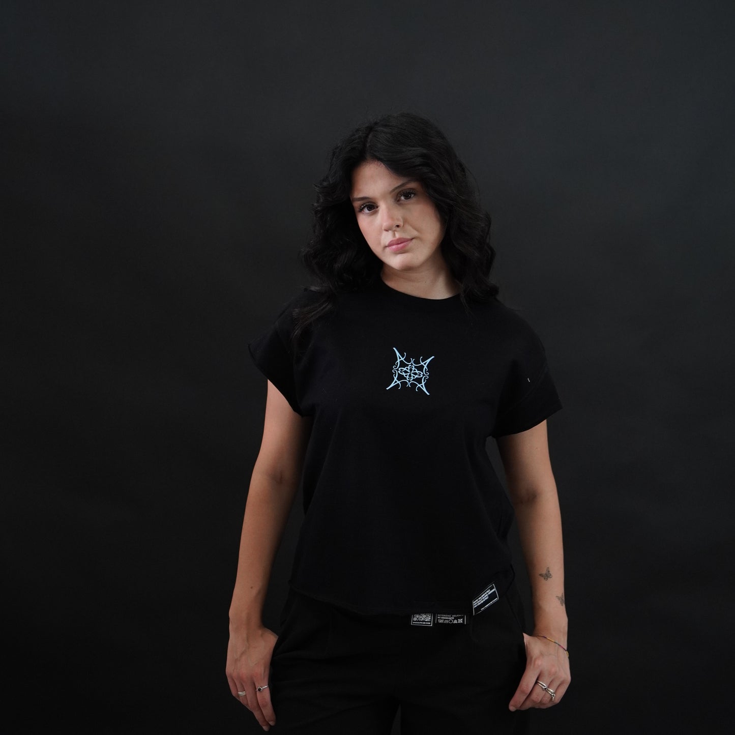 ApocalypsArchive logo "my lips your lips" tee turchese