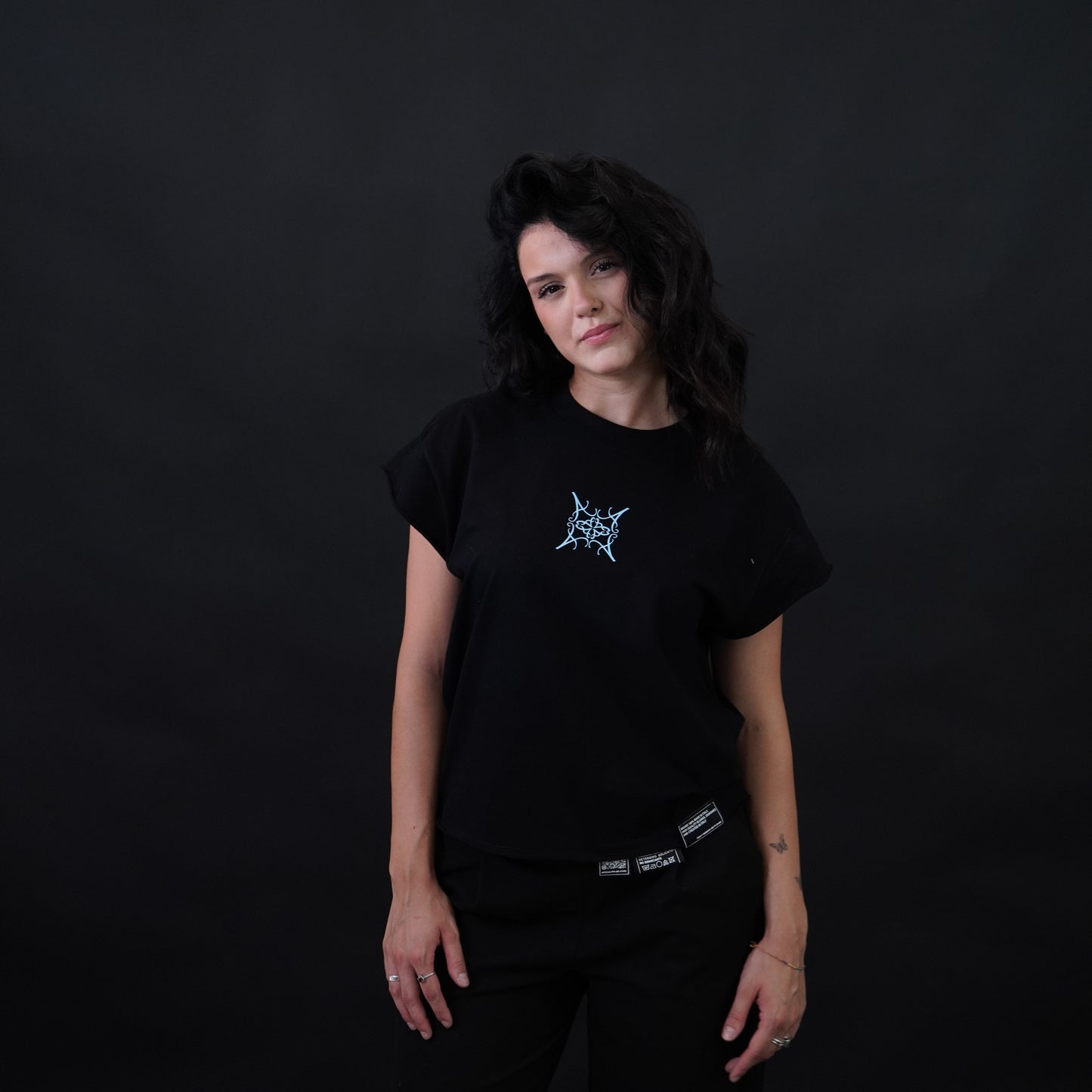 ApocalypsArchive logo "my lips your lips" tee turchese