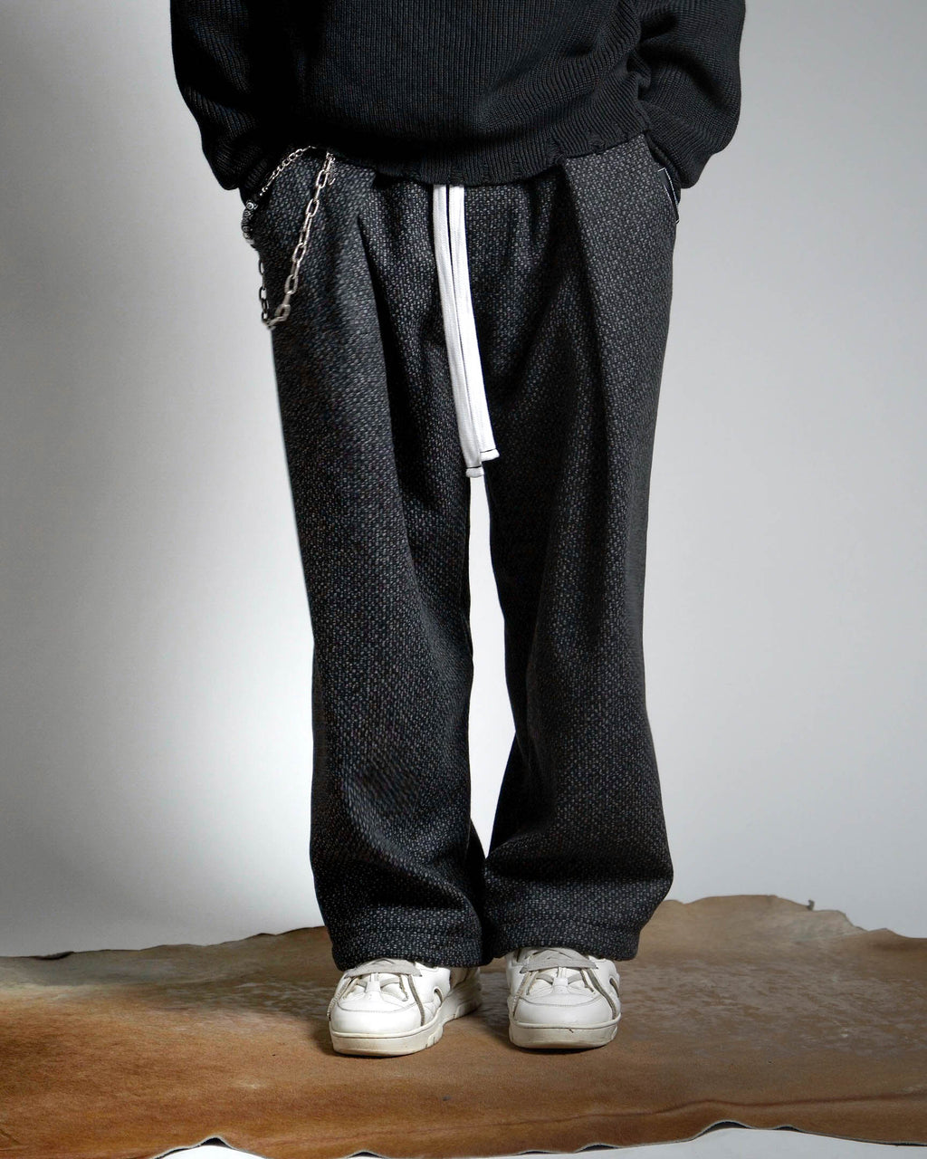 Mal d’être “Fardeau” — Pantaloni Sartoriali intarsio misto Cotone e Lana