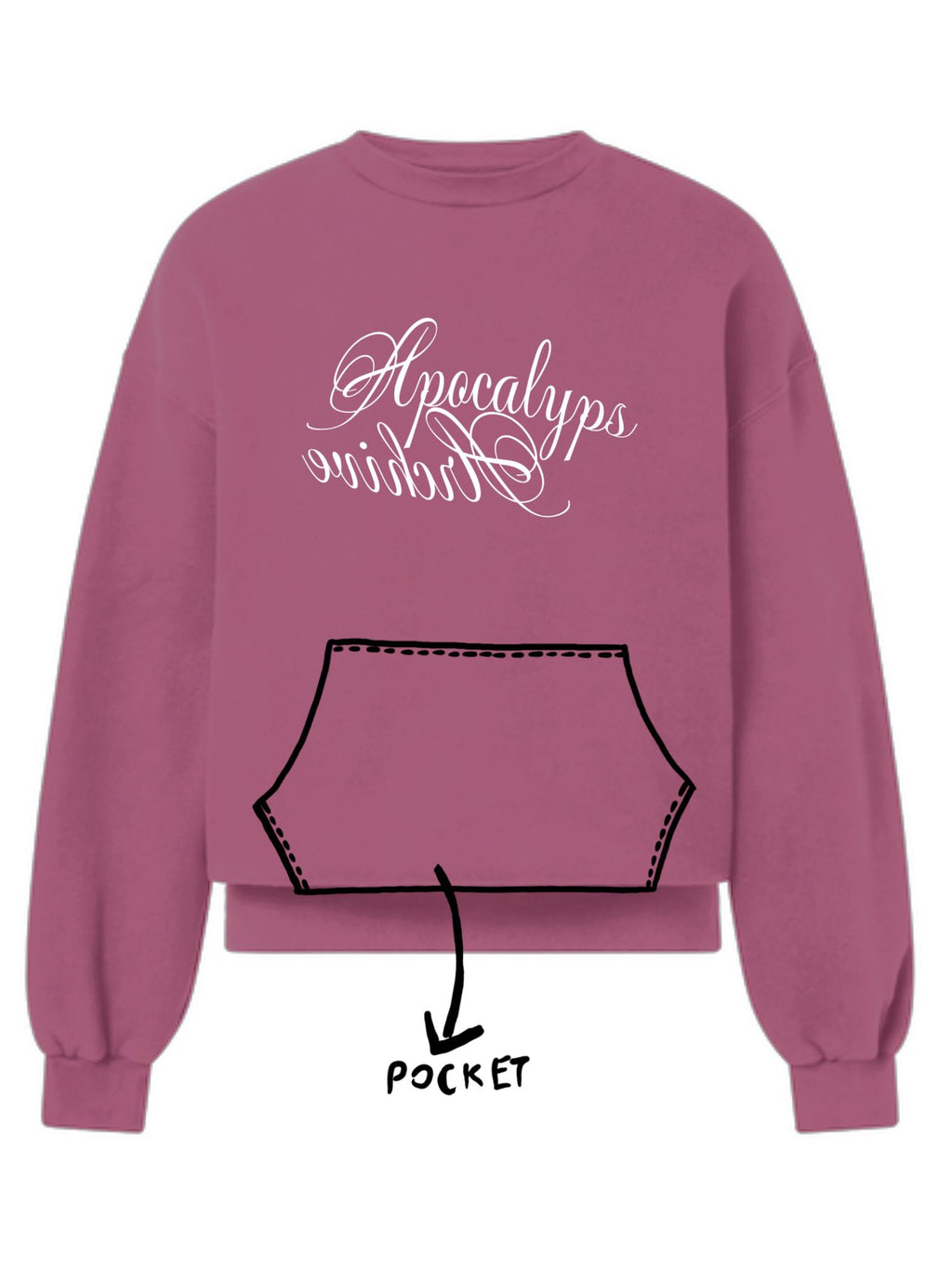 Apocalyps Archive Signature Crewneck – Bubble Gum | Boxy Fit Made in Italy