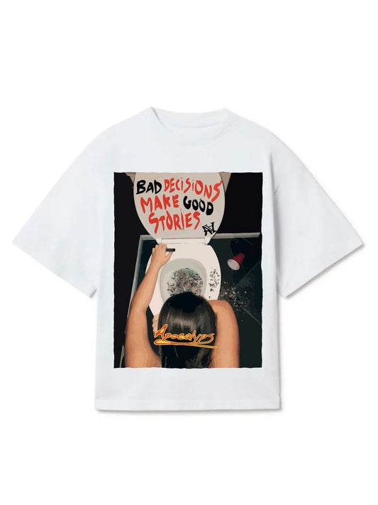 Apocalyps archive bad decision white graphic tee