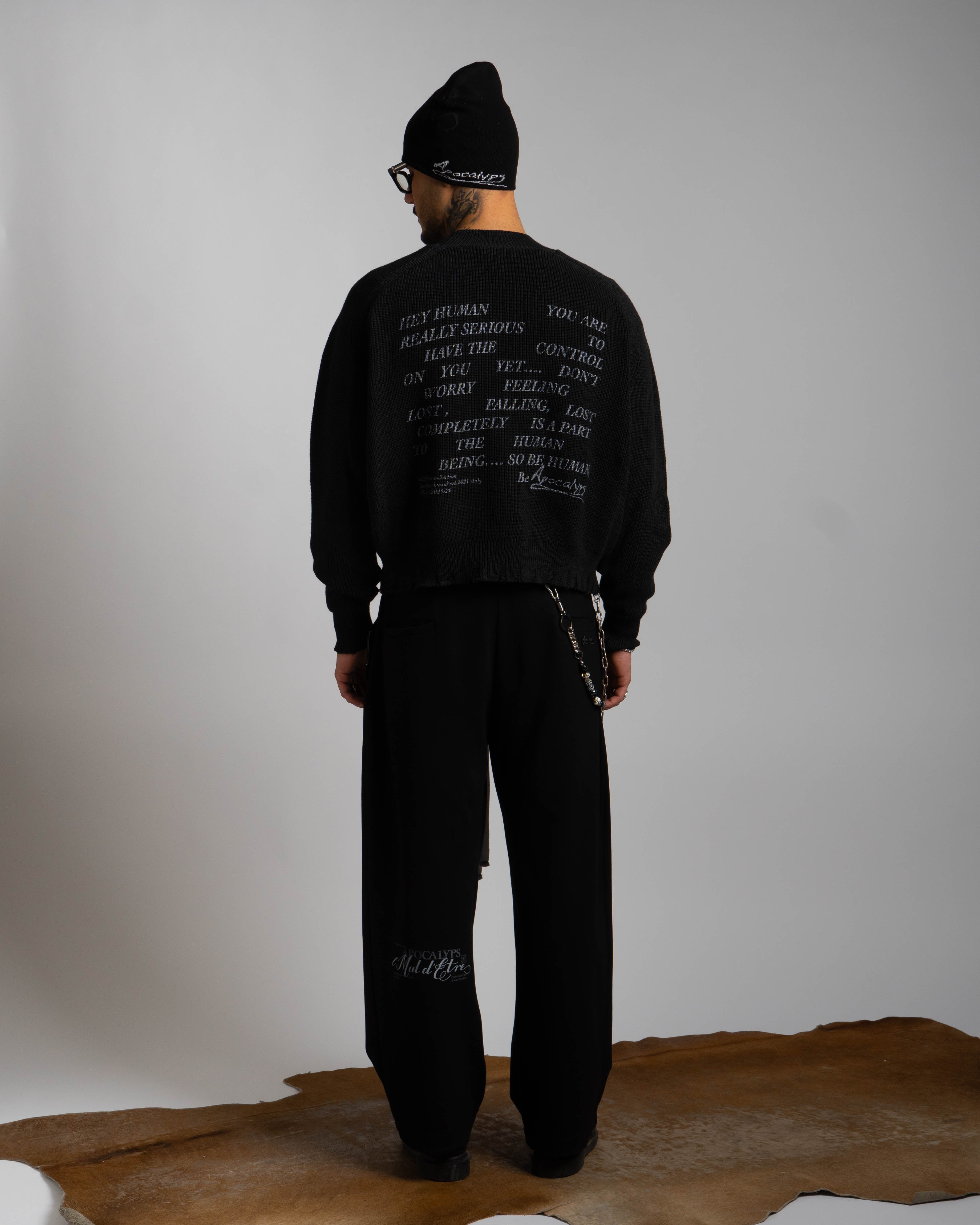 Mal d’être “Vide” — Maglione Finezza 5 Punto Pannocchia Nero
