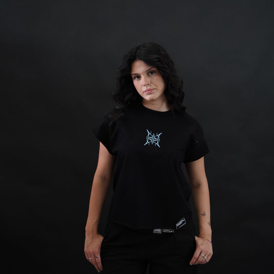 ApocalypsArchive logo "my lips your lips" tee turchese