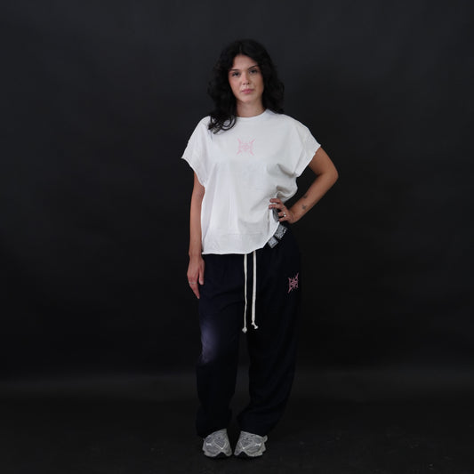 PANTALONE LINO OVER CON COULISSE DEEP NAVY