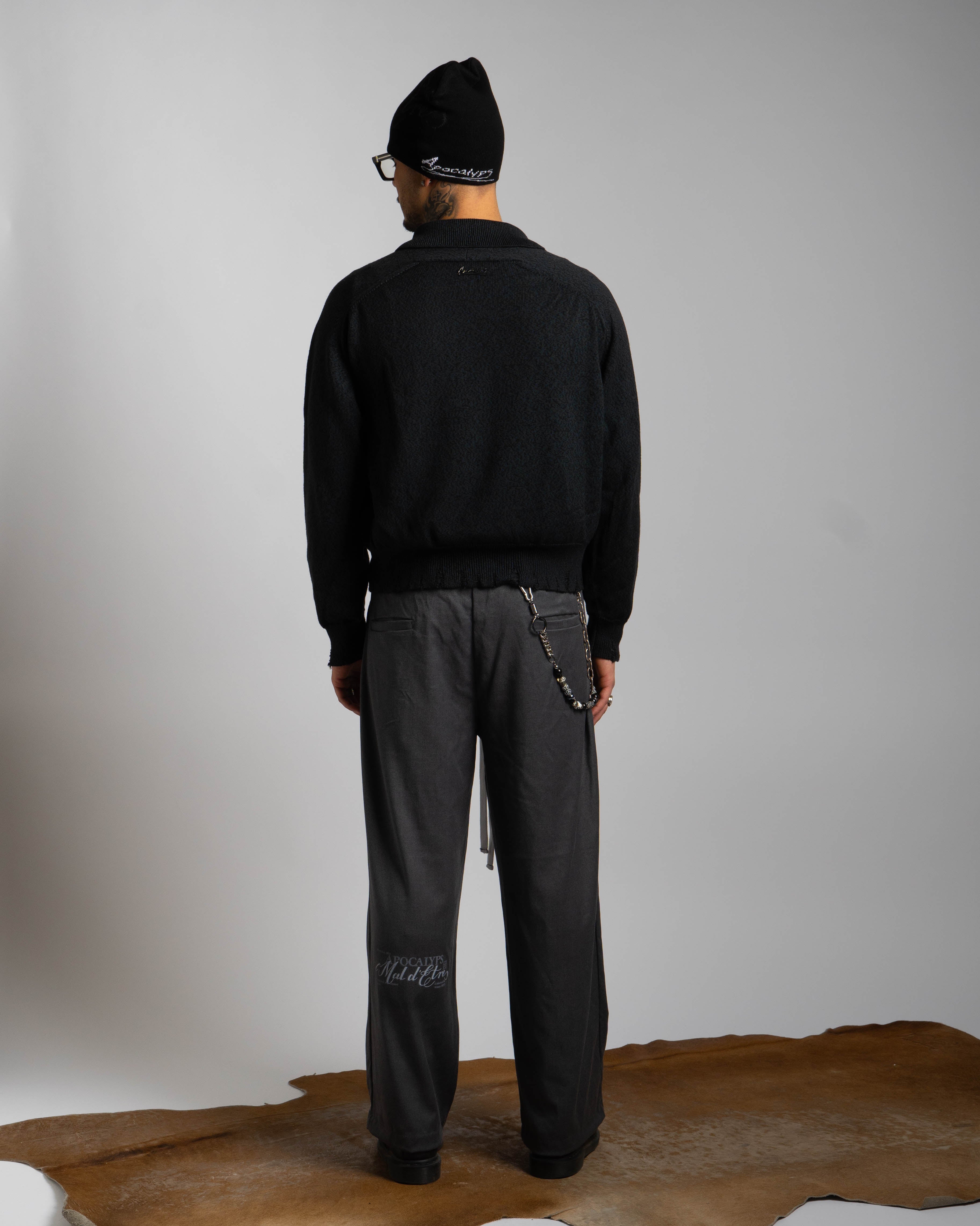 Mal d’être “Résurgence” — Maglione Finezza 7 con Polo Collar Ossidiana