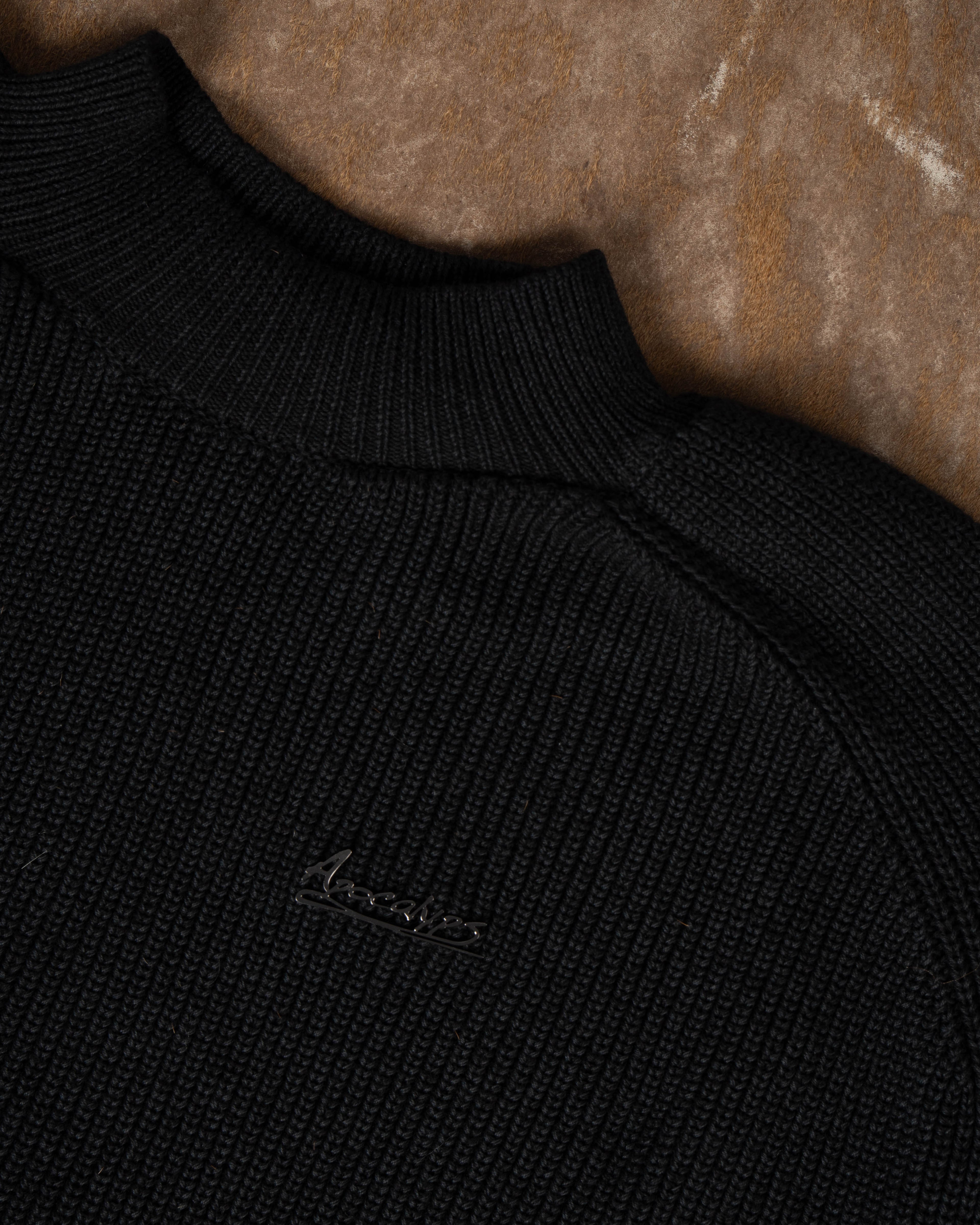 Mal d’être “Vide” — Maglione Finezza 5 Punto Pannocchia Nero