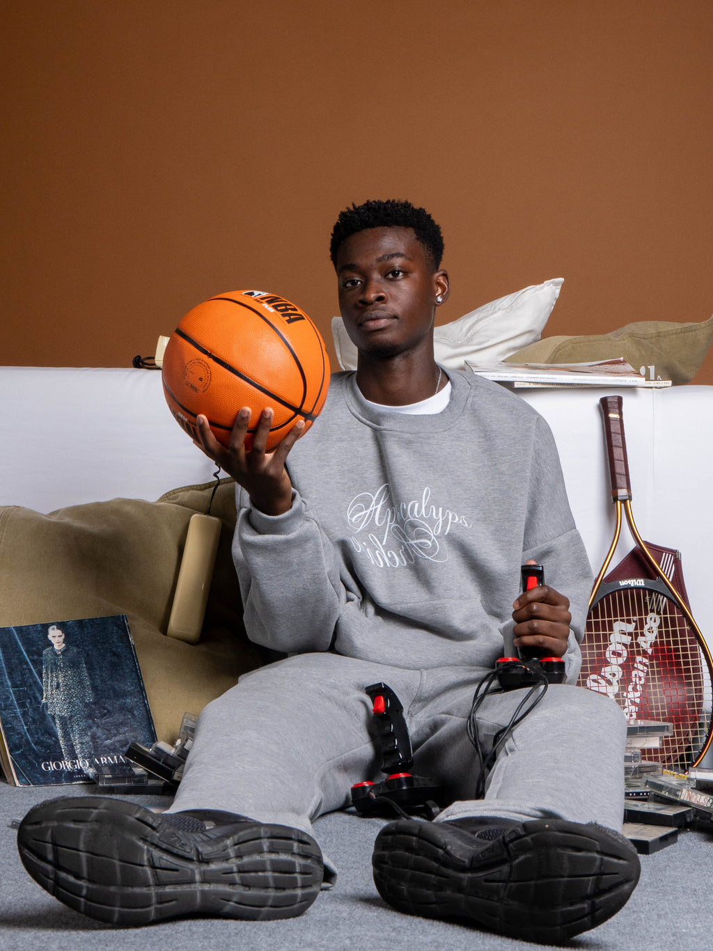 Apocalyps Archive Signature Crewneck – Grey Mélange | Boxy Fit Made in Italy