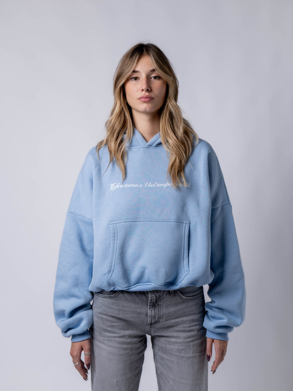 Apocalyps Archive Zefiro Sky Hoodie | Boxy Fit Made in Italy