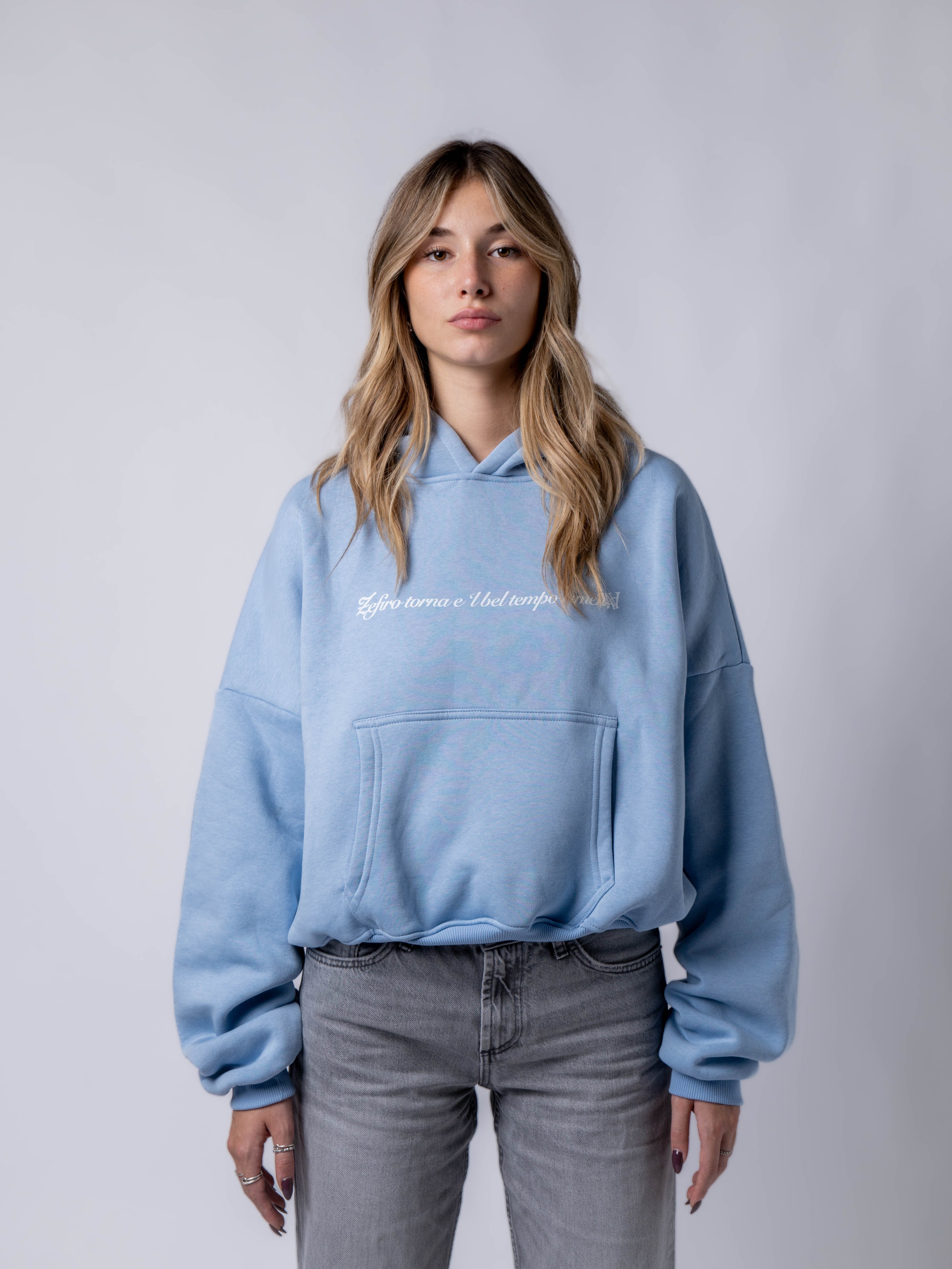 Apocalyps Archive Zefiro Sky Hoodie | Boxy Fit Made in Italy