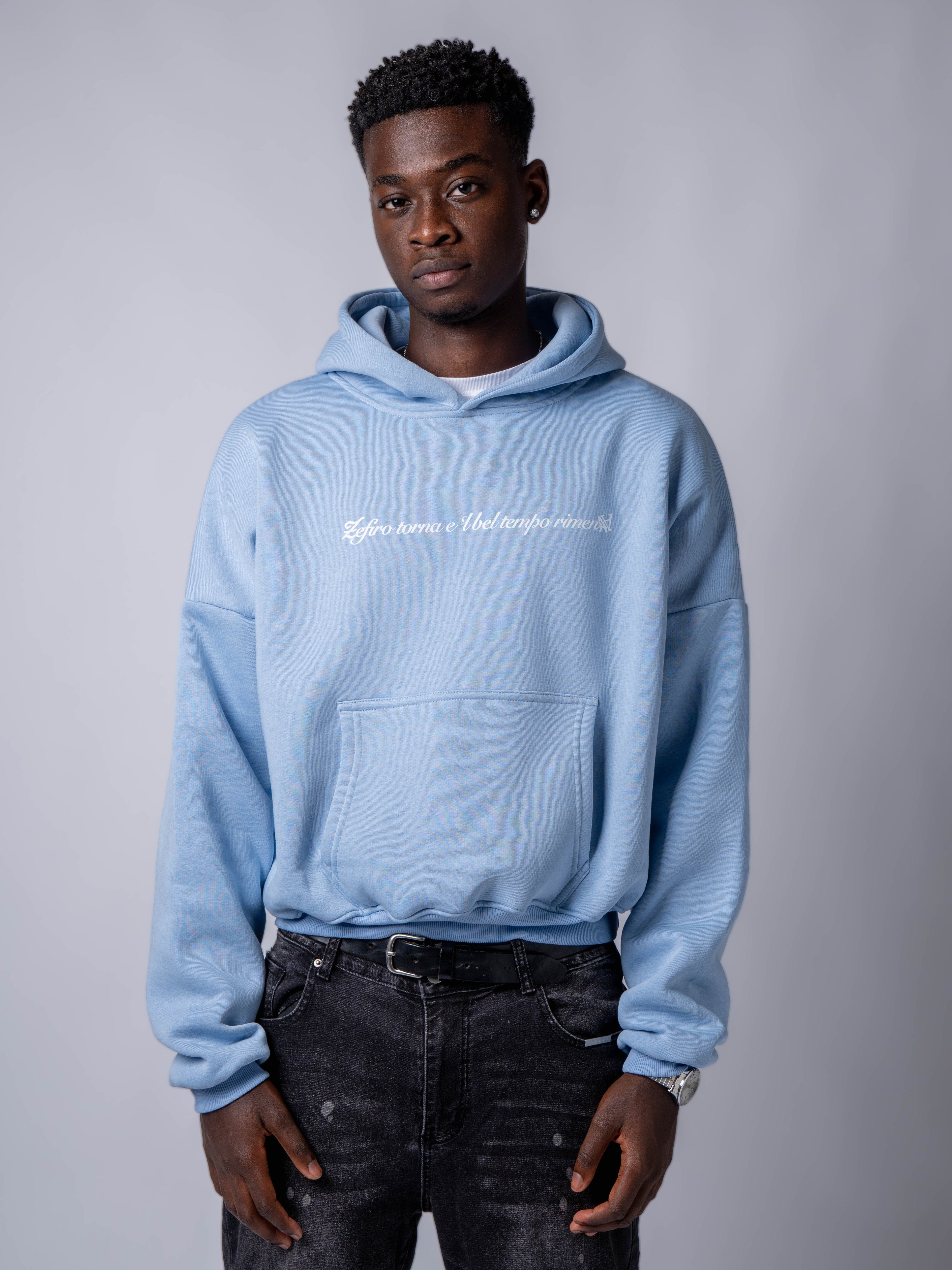 Apocalyps Archive Zefiro Sky Hoodie | Boxy Fit Made in Italy