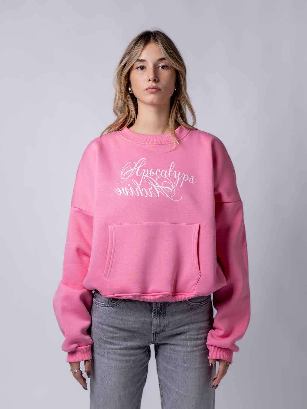 Apocalyps Archive Signature Crewneck – Bubble Gum | Boxy Fit Made in Italy