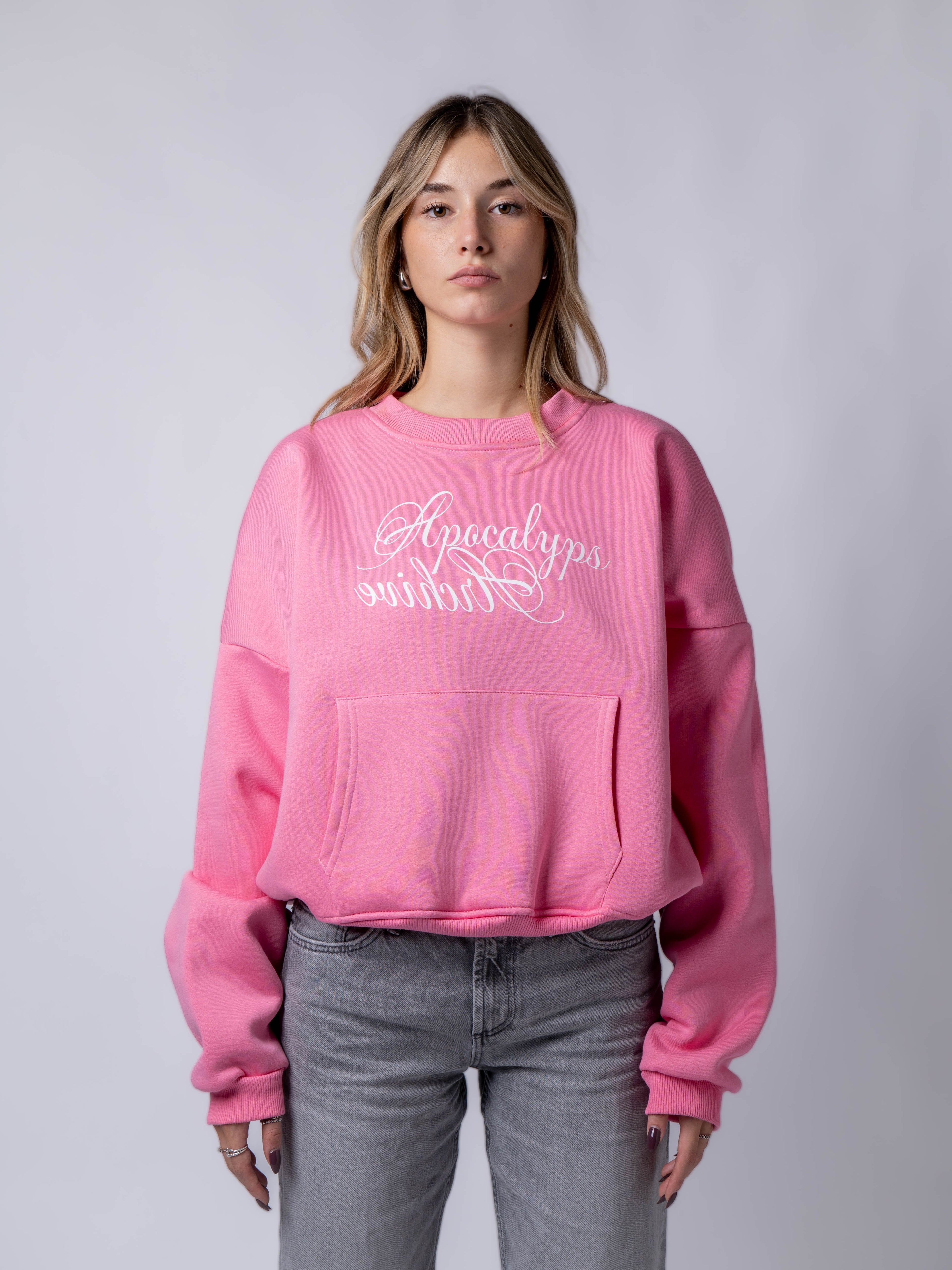 Apocalyps Archive Signature Crewneck – Bubble Gum | Boxy Fit Made in Italy