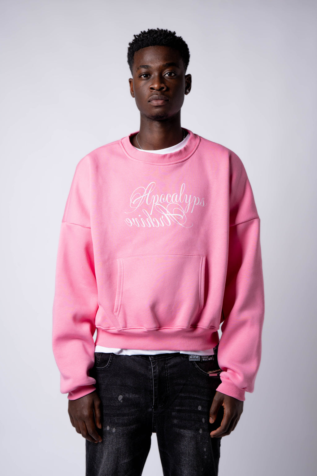 Apocalyps Archive Signature Crewneck – Bubble Gum | Boxy Fit Made in Italy