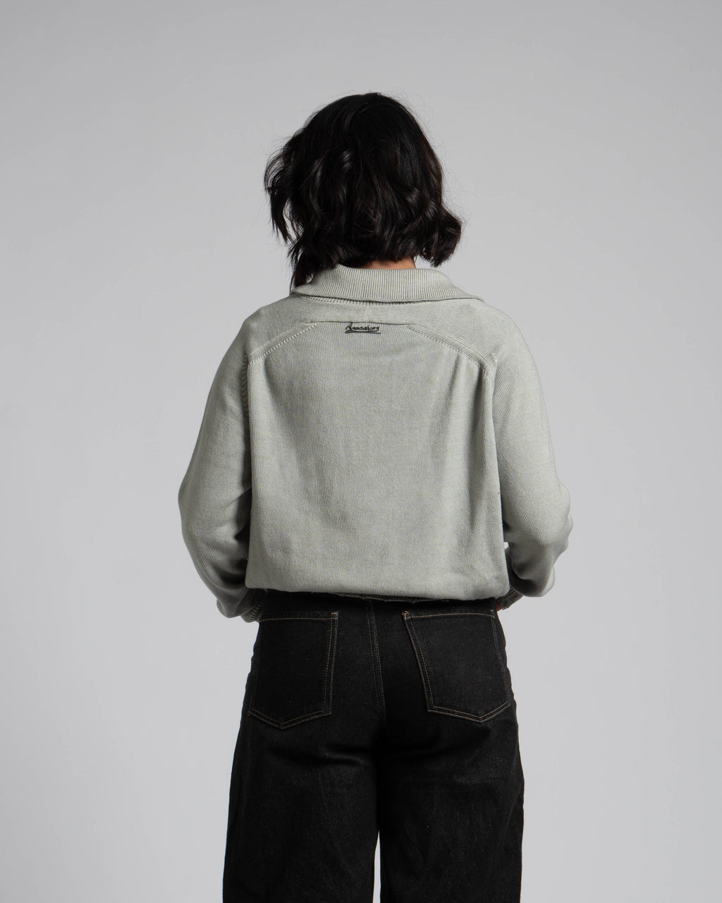 Mal d’être “Reminiscence” — Maglione Finezza 7 con Polo Collar Grigio Perla