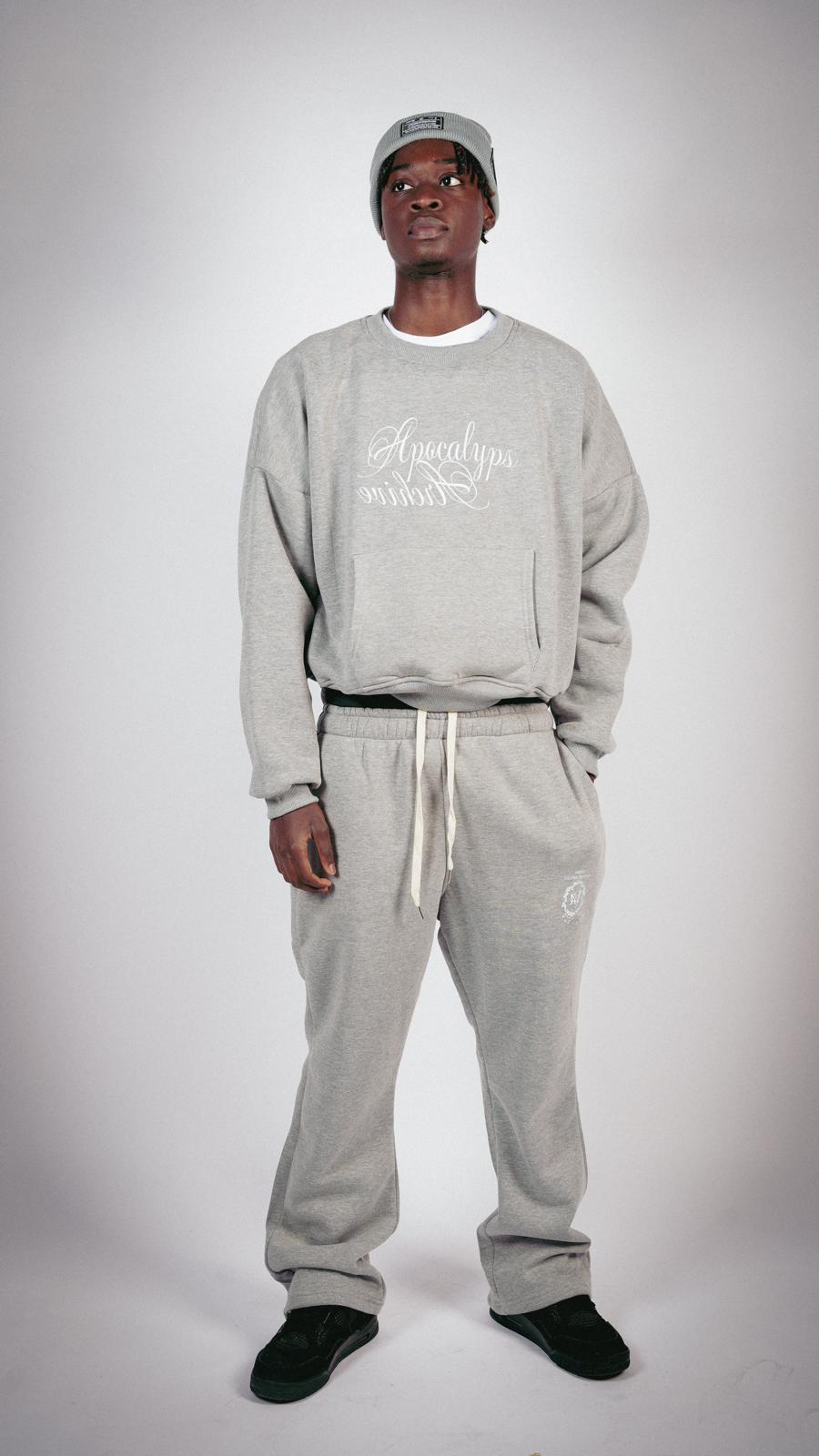 Apocalyps Archive Signature Sweatpant – Grey Mélange | Bootcut Made in Italy