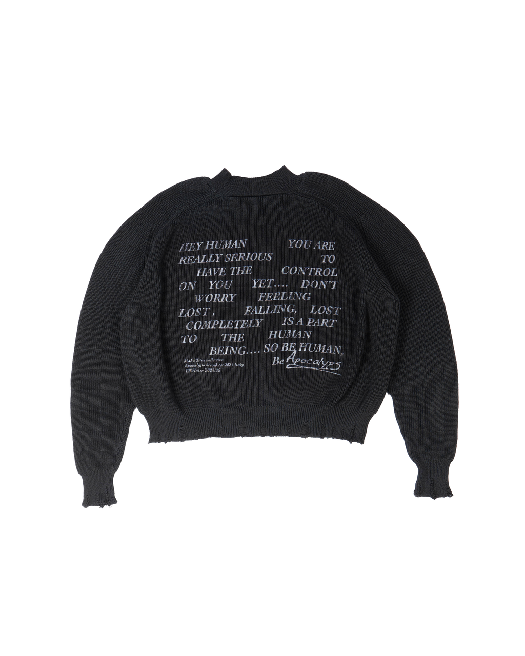 Mal d’être “Vide” — Maglione Finezza 5 Punto Pannocchia Nero