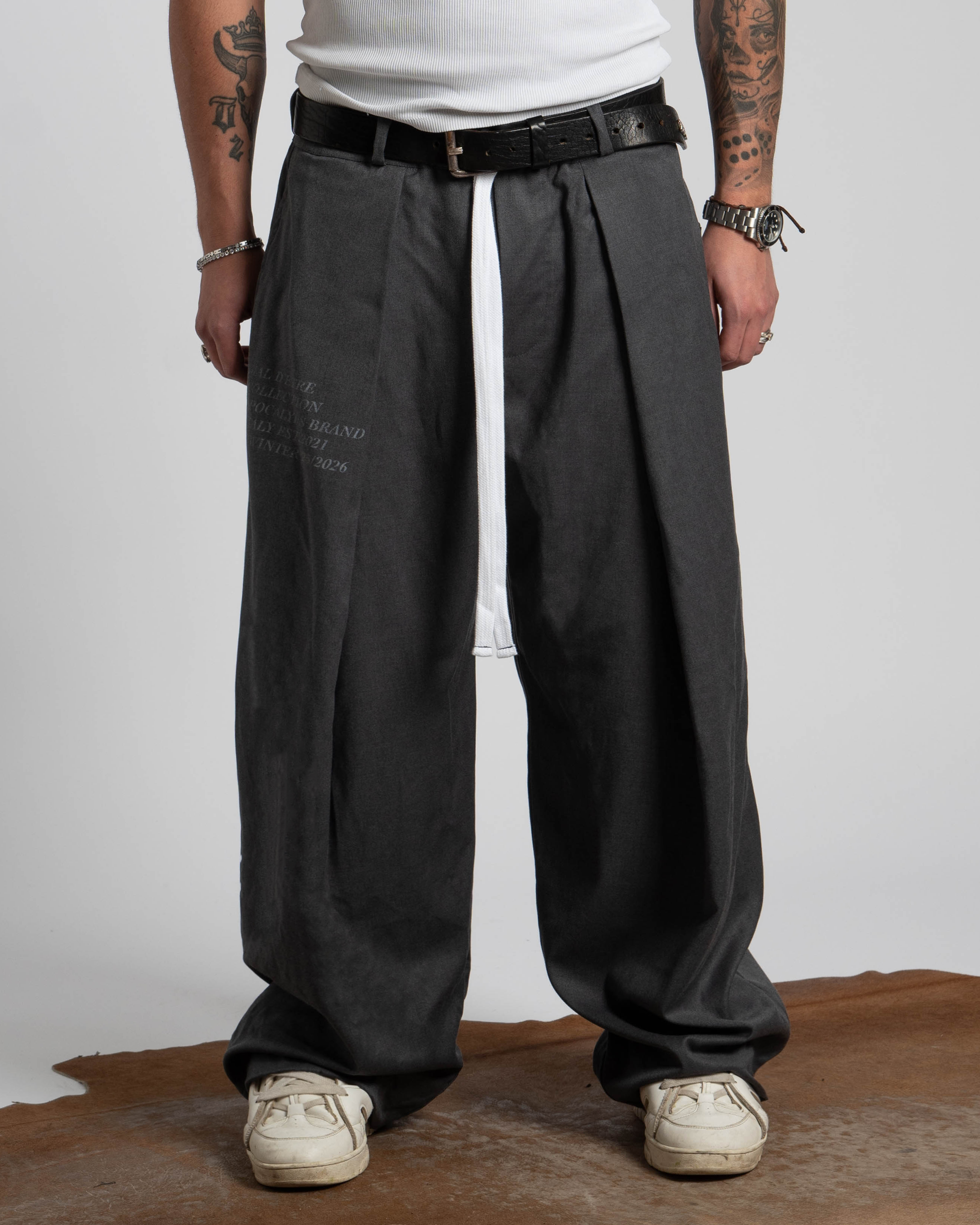 Mal d’être “Fardeau” — Pantaloni Sartoriali in Misto viscosa Grigio