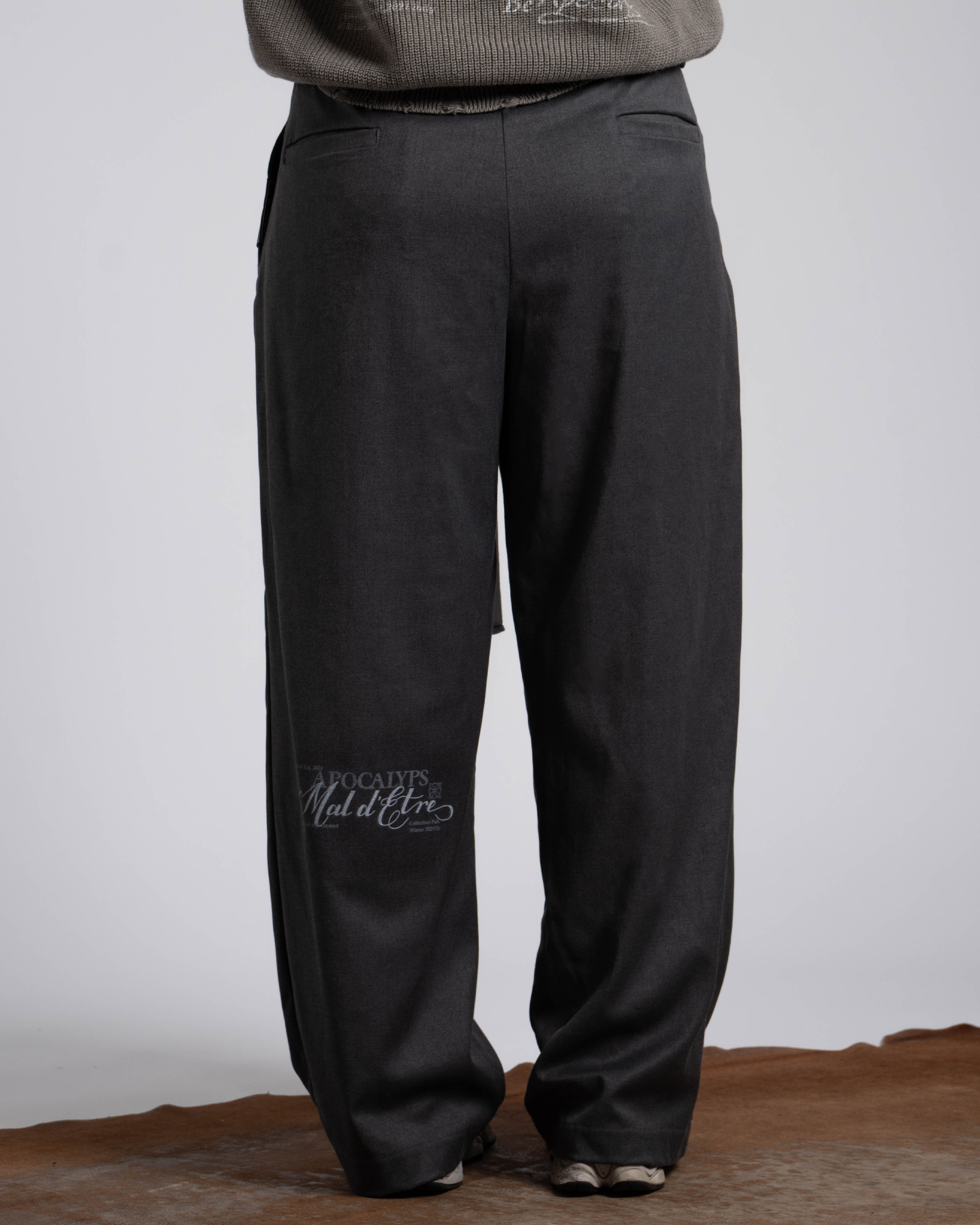 Mal d’être “Fardeau” — Pantaloni Sartoriali in Misto viscosa Grigio