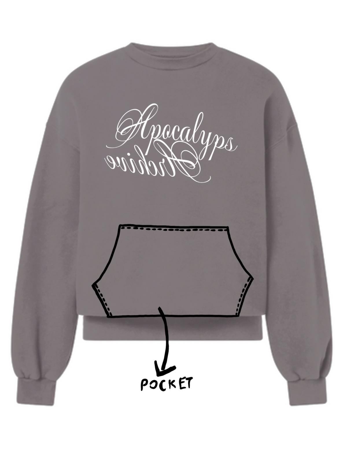 Apocalyps Archive Signature Crewneck – Grey Mélange | Boxy Fit Made in Italy