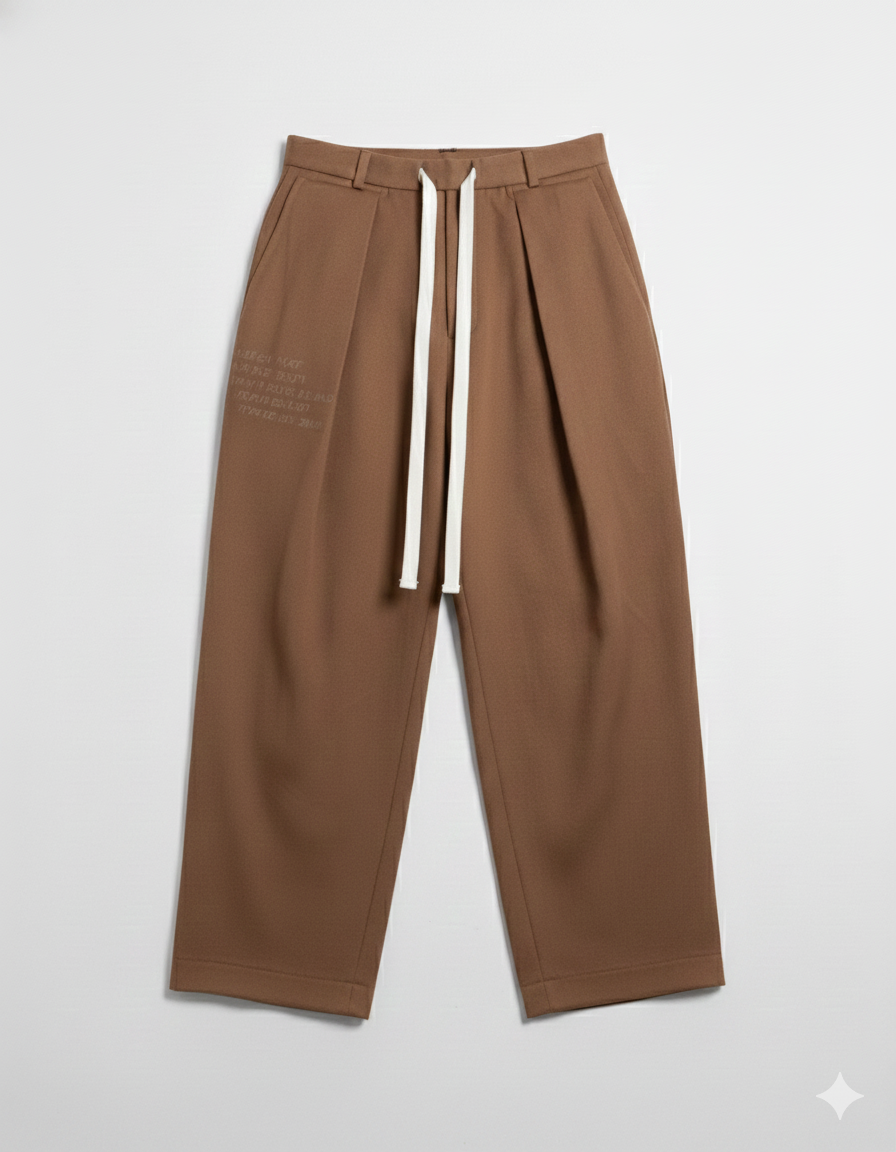 Mal d’être “Fardeau” — Pantaloni Sartoriali in 100% Cotone Punto Milano