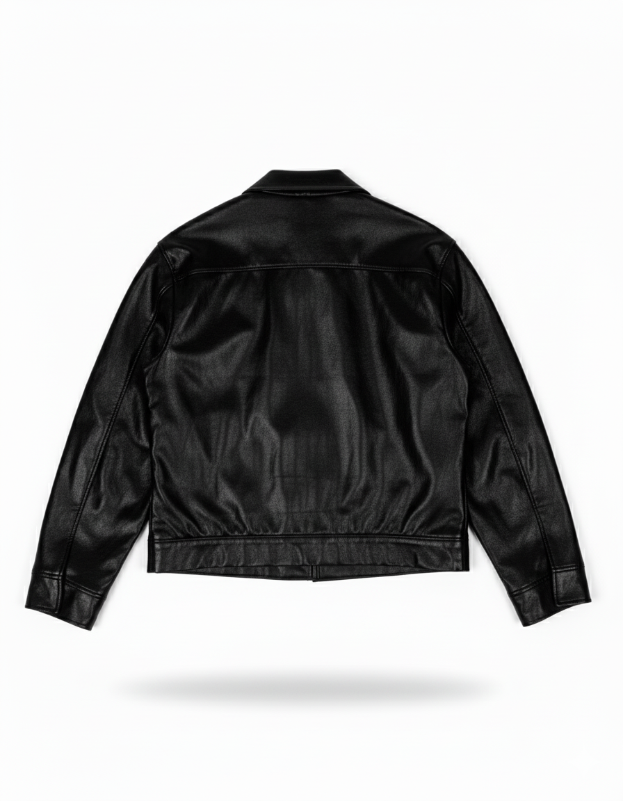 Mal d’être “Inquiétude” — Harrington Jacket in Pelle Martellata Nera